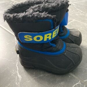 Sorel Black Boots with Blue Highlights